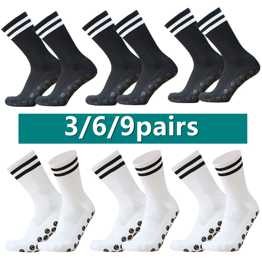 Skateboard - 3/6/9 ペアメンズレディースアンチスリップグリップタオルボトムプロフェッショナル通気性耐衝撃性スケートボードランニングアスレチックエクササイズソックス