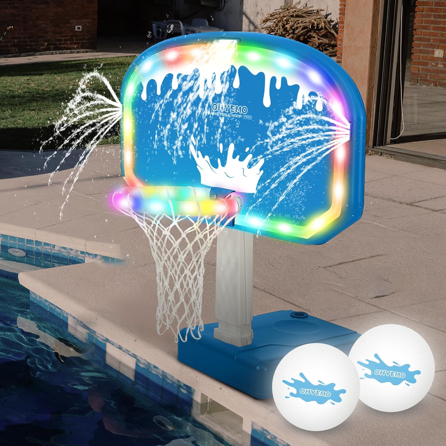 特大LEDプールバスケットボールフープゲームセット、3ウェイ - Basketball Hoop のレビューと価格