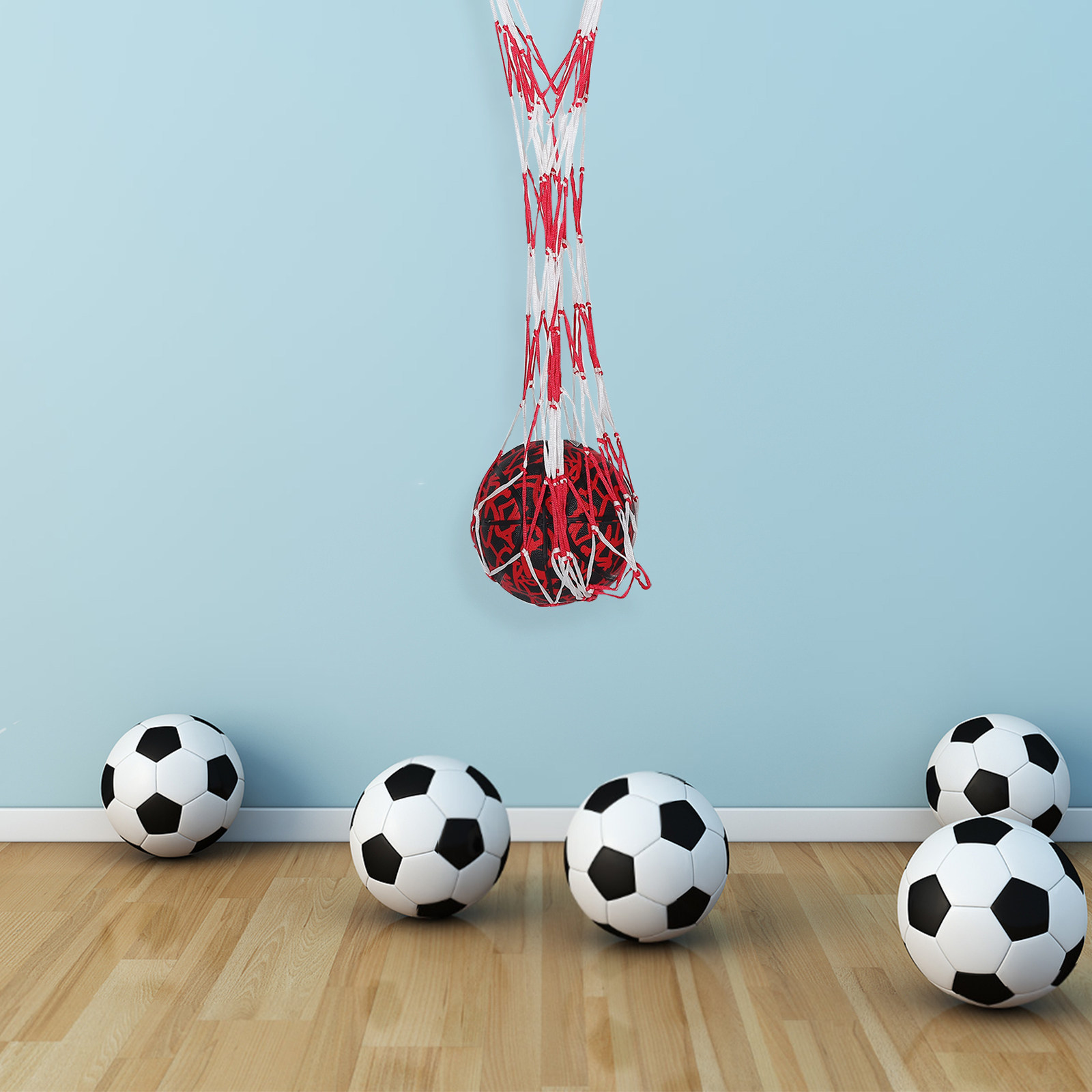 メッシュ素材のスポーツボールバッグ。持ち運び可能なバスケット - Gym Ball のレビューと価格